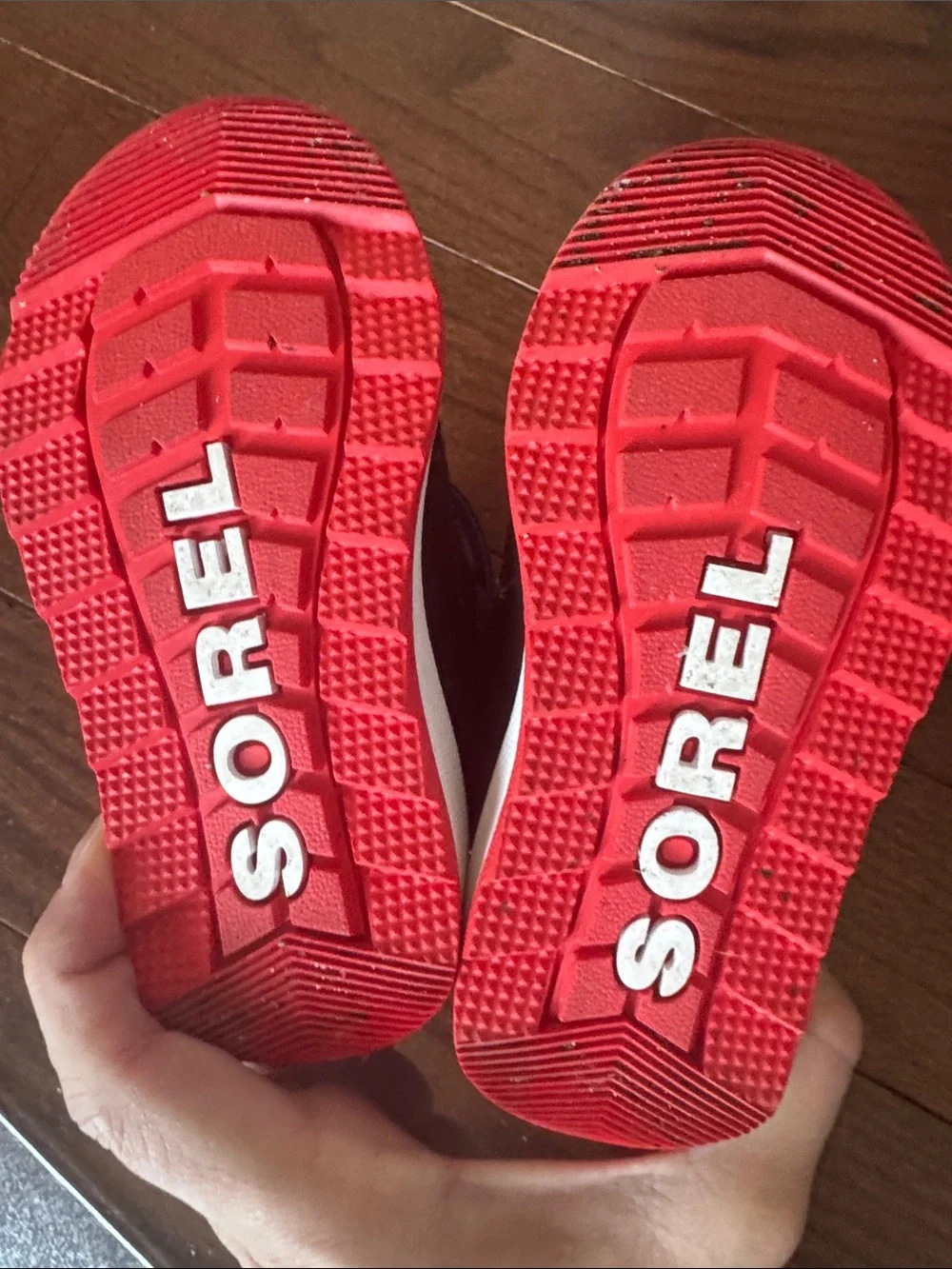 Sorel Kids Black Boots with Red Lining and Red Trim